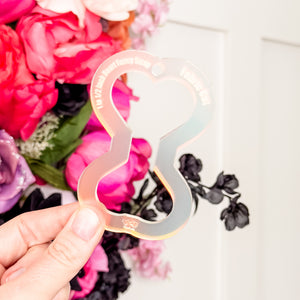 Hearts Fancy Straps - Size 1" Webbing To 1/2" Hook - FROSTED HOLOGRAPHIC - Set of 3 - Acrylic Template
