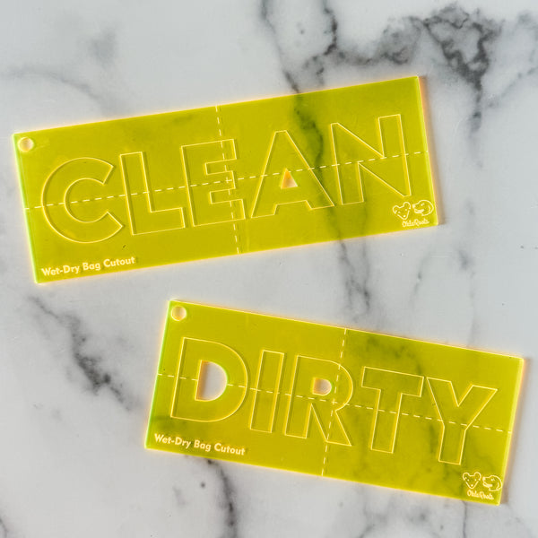 Clean + Dirty for Wet/Dry Bag - CutOuts - LEMON - An Applique Template