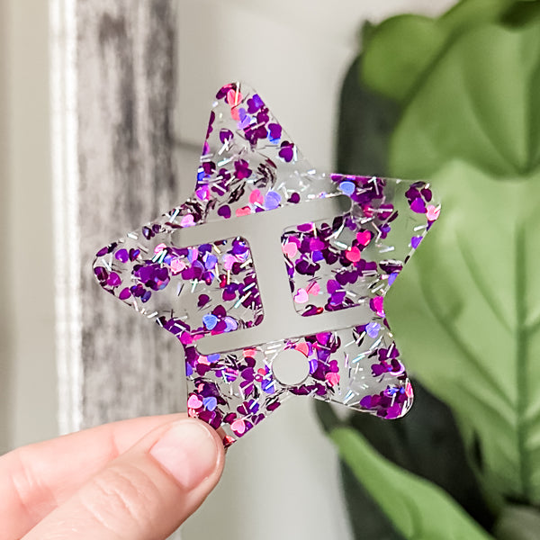 Removable Bubble Star Strapzeez™ - Purple Foil Heart