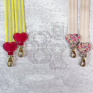 PATREON EXCLUSIVE PREORDER: Hearts Fancy Straps - Size 1" Webbing To 1/2" Hook - Set of 3 - Acrylic Template