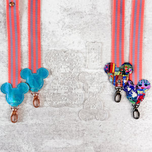 Mouse Fancy Straps - Size 1" Webbing To 1/2" Hook - FROSTED - Set of 3 - Acrylic Template