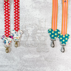 Mouse Fancy Straps - Size 1" Webbing To 3/4" Hook - FROSTED - Set of 3 - Acrylic Template