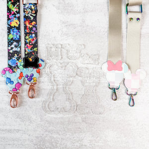 Mouse Fancy Straps - Size 1.5" Webbing To 1" Hook - FROSTED - Set of 5 - Acrylic Template