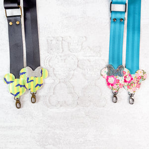 Mouse Fancy Straps - Size 1.5" Webbing To 1/2" Hook - FROSTED - Set of 5 - Acrylic Template