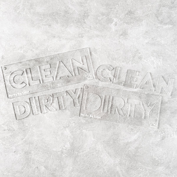 Clean + Dirty for Wet/Dry Bag - CutOuts - CLEAR - An Applique Template