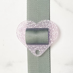 Removable Heart Strapzeez™ - Rippled Textured Lavender