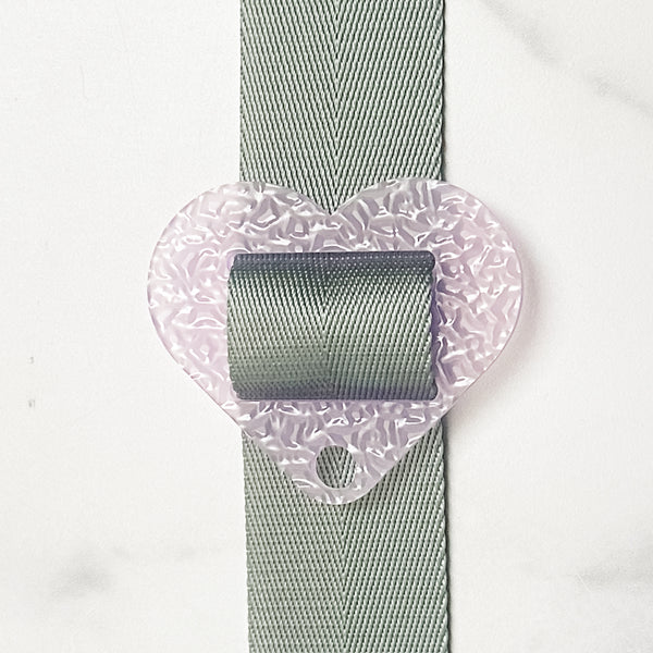 Removable Heart Strapzeez™ - Rippled Textured Lavender