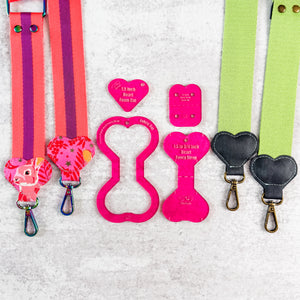 PATREON EXCLUSIVE PREORDER: Hearts Fancy Straps - Size 1.5" Webbing To 3/4" Hook - Set of 4 - Acrylic Template