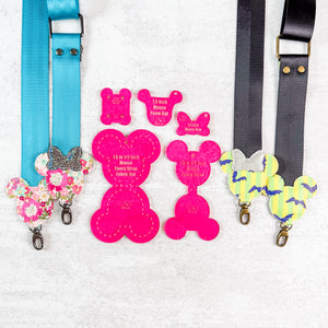 Mouse Fancy Straps - Size 1.5" Webbing To 1/2" Hook - MAGENTA - Set of 5 - Acrylic Template