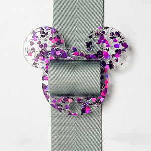 Removable Mouse Head Strapzeez™ - Purple Foil Heart