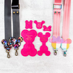PATREON EXCLUSIVE PREORDER: Mouse Fancy Straps - Size 1.5" Webbing To 3/4" Hook - Set of 5 - Acrylic Template