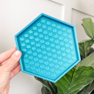Hexagon Craft Tray - Honeycomb Base with Grips - Seagreen Teal