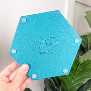 Hexagon Craft Tray - Honeycomb Base with Grips - Seagreen Teal