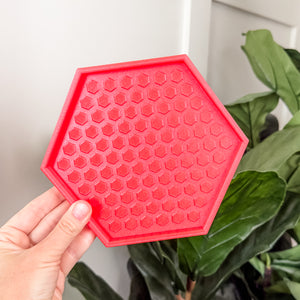 Hexagon Craft Tray - Honeycomb Base with Grips - Classic Red