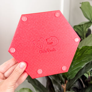 Hexagon Craft Tray - Honeycomb Base with Grips - Classic Red