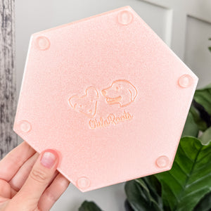 Hexagon Craft Tray - Honeycomb Base with Grips - Orangesicle