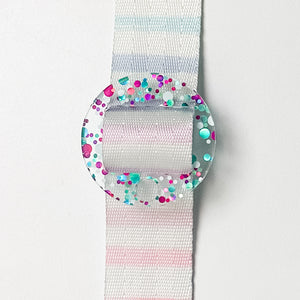 Removable Circle Strapzeez™ - Pink Teal White Dots