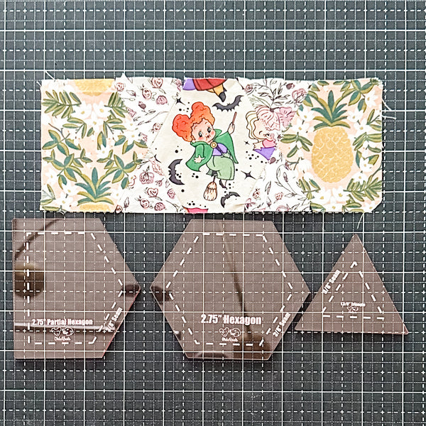 English Paper Piecing Set of 3 - "Nom Nom" Style - Rose Gold - Acrylic Template