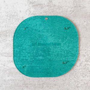 5 - 5.5 - 6 - 6.5 Inch BIG Rounded Corners  - Glitter Aqua -  Acrylic Template