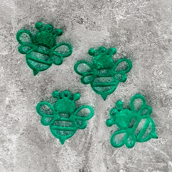 Open Bee - Mint - Hanging Charm - Sold Individually