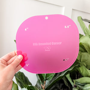 5 - 5.5 - 6 - 6.5 Inch BIG Rounded Corners  - Frosted Magenta -  Acrylic Template