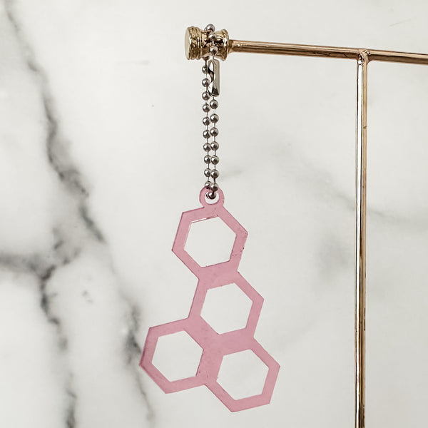 Honeycomb - Pink - Hanging Charm - Sold Individually