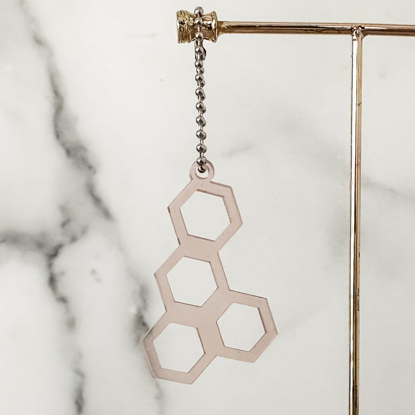Honeycomb - Rose Gold - Hanging Charm - Sold Individually