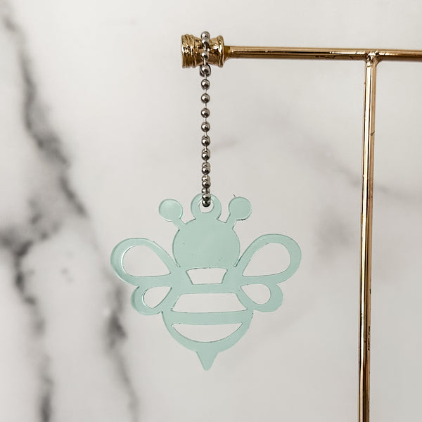 Open Bee - Light Green - Hanging Charm - Sold Individually