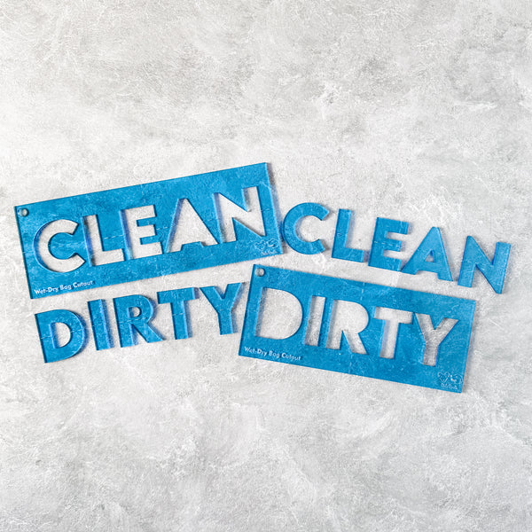 Clean + Dirty for Wet/Dry Bag - CutOuts - BLUE - An Applique Template
