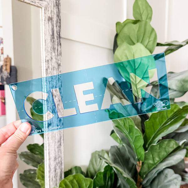 Clean + Dirty for Wet/Dry Bag - CutOuts - BLUE - An Applique Template
