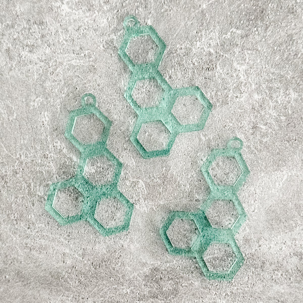 Honeycomb - Light Green - Hanging Charm - Sold Individually