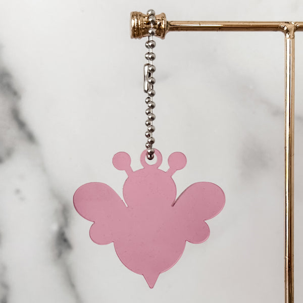 Solid Bee - Pink - Hanging Charm - Sold Individually