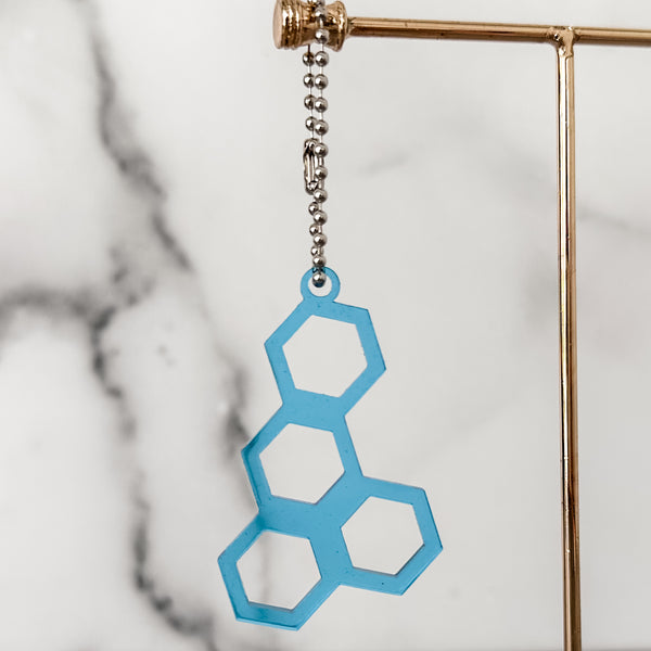 Honeycomb - Blue - Hanging Charm - Sold Individually