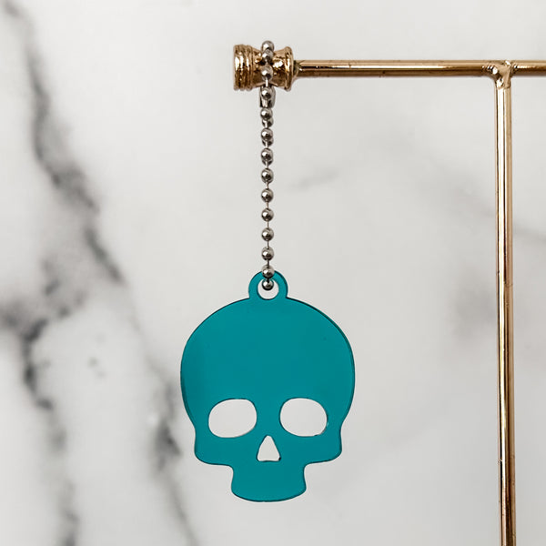 Skull - Teal - Hanging Charm - Sold Individually