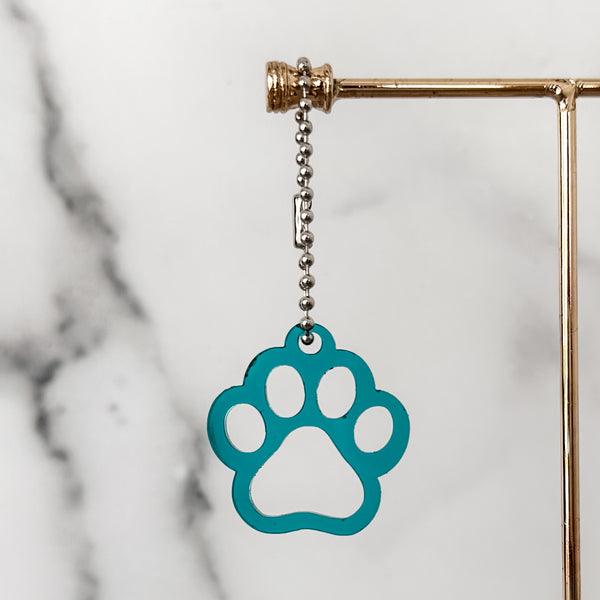 Puppy Paw - Teal - Hanging Charm - Sold Individually