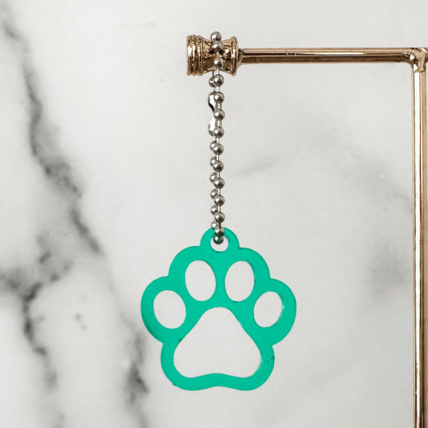 Puppy Paw - Mint - Hanging Charm - Sold Individually