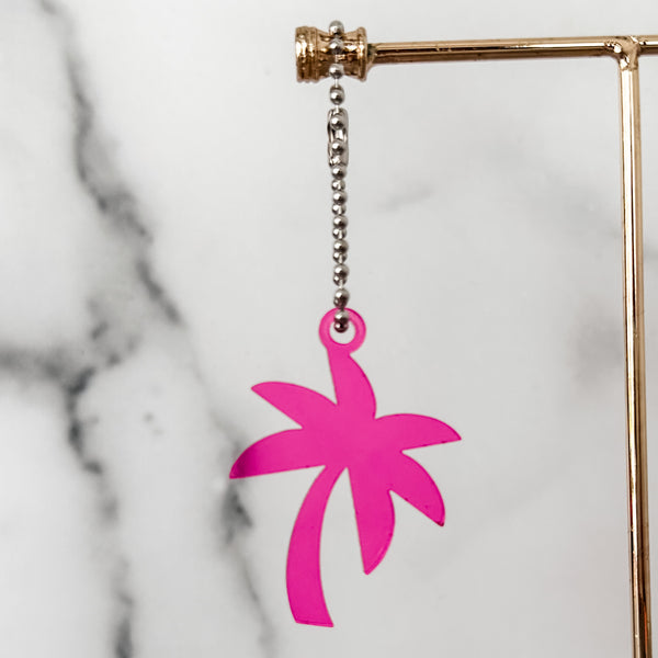 Palm Tree - Magenta - Hanging Charm - Sold Individually