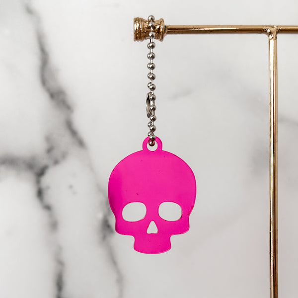Skull - Magenta - Hanging Charm - Sold Individually