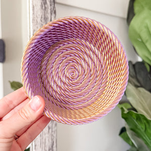 Medium Rope Craft Bowl - Purple and Gold