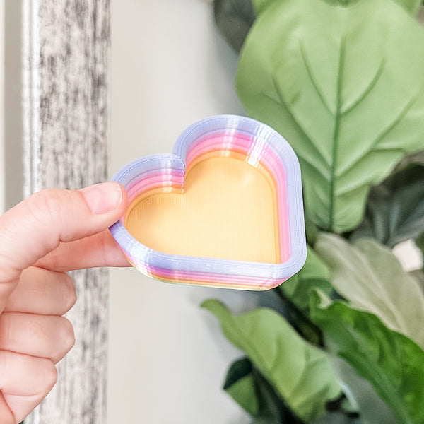 Itty Bitty Heart Craft Bowl - Shiny Rainbow - Lemon