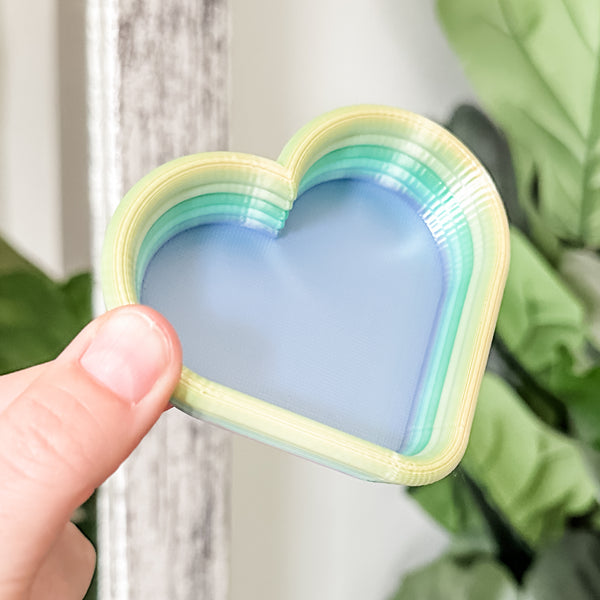 Itty Bitty Heart Craft Bowl - Shiny Rainbow - Blue