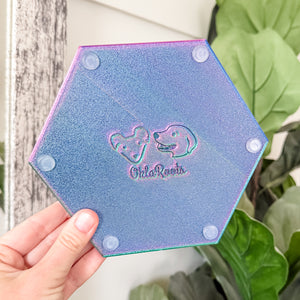 Hexagon Craft Tray - Honeycomb Base with Grips - Purple Chrome