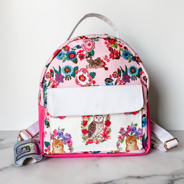 As Seen On OklaRoots - Pink Floral Mini Backpack