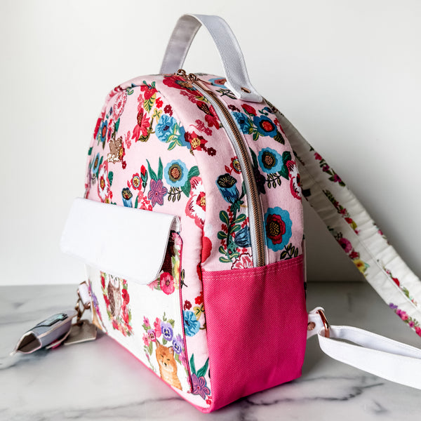 As Seen On OklaRoots - Pink Floral Mini Backpack