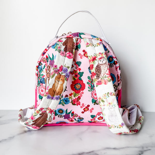 As Seen On OklaRoots - Pink Floral Mini Backpack