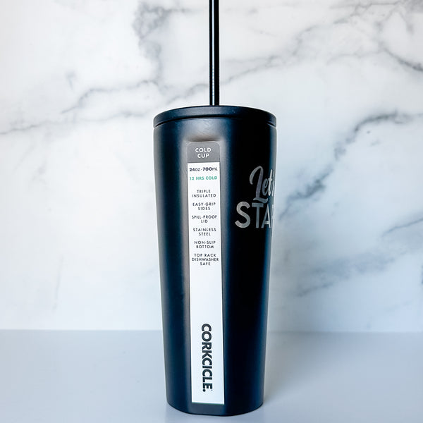 Let's Get Started - Matte Black -  Corkcicle 24oz Tumbler