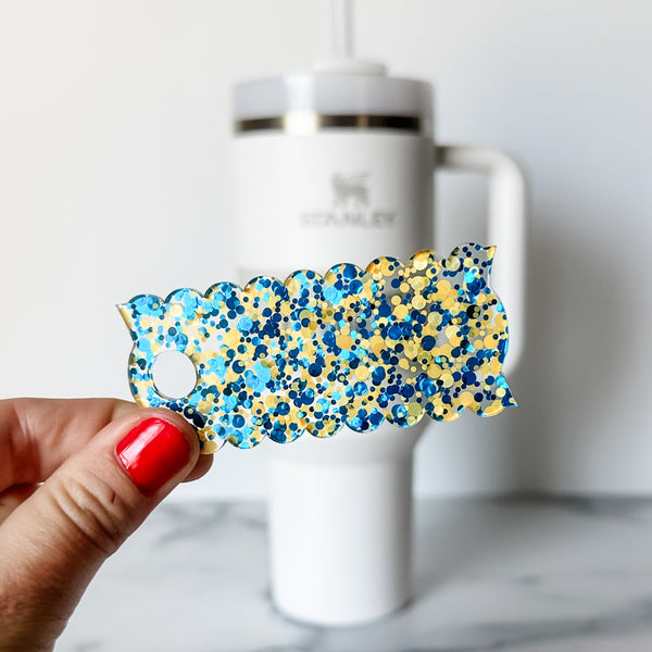 Full Blue and Gold Dots - Blank - Stanly 40oz Acrylic Topper