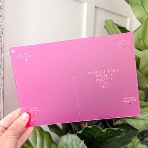 Passport Pouch Wristlet  - Set of 2 - Frosted Magenta - Acrylic Template