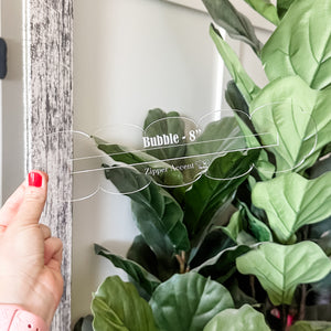 Bubble Zipper Accent Template - Clear - 3 Sizes Available