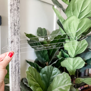 Star Zipper Accent Template - Clear - 3 Sizes Available